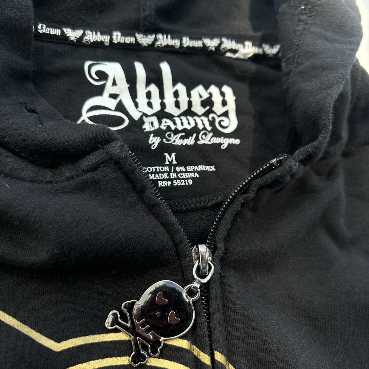 Abbey Dawn Black And Gold Skull Hoodie Top | eBay