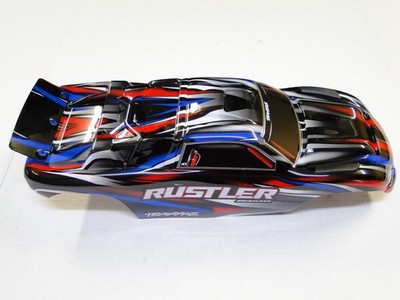 NEW TRAXXAS RUSTLER Body Painted RED & BLACK Edition CLIPLESS VXL RUE5RK