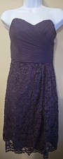 David's Bridal Purple Dress Sweetheart Top Sleevless Lacy Bottom Short Size 4