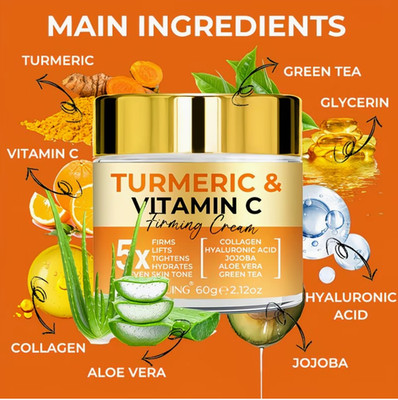 turmeric & Vitamin C Firming Cream for Face & Eye, Anti-Aging Moisturizer