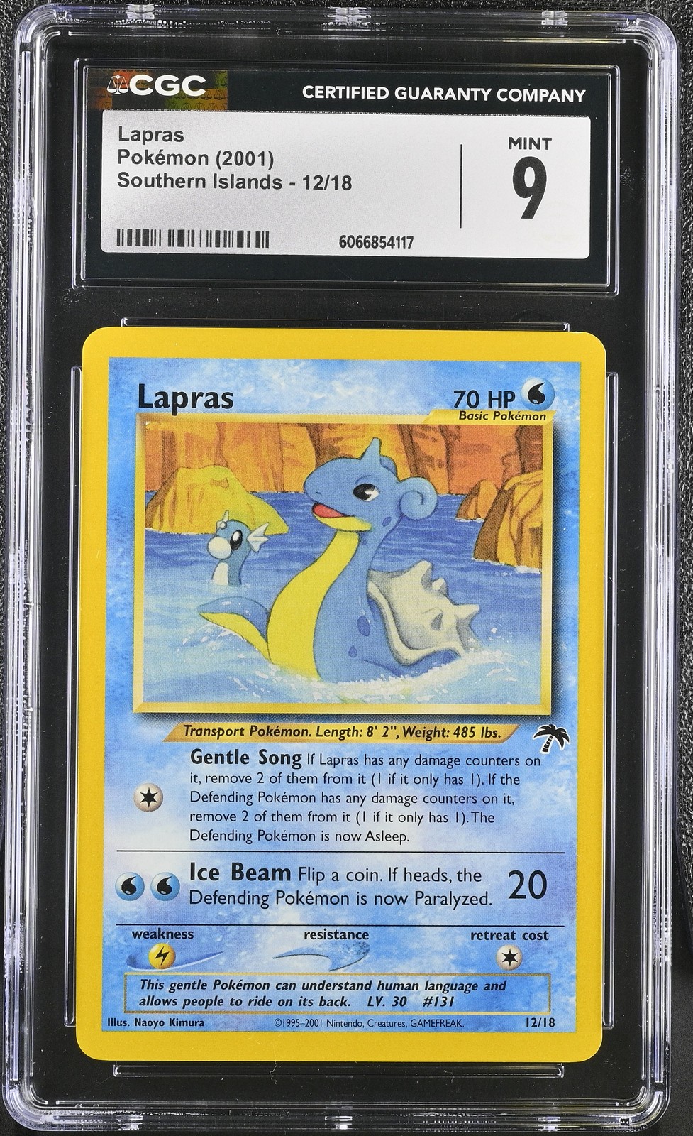 CGC 9 MINT Lapras 2001 Southern Islands 12/18 Pokemon Card