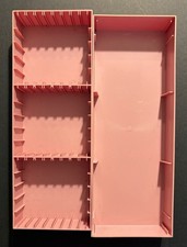 Vintage Pink Plastic Cassette Tape Storage Case Holds 15 Dynasound Organizer