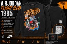 Nike Air Jordan Flight Club 1985 Crewneck Sweatshirt Black Men  s Large Graphic
