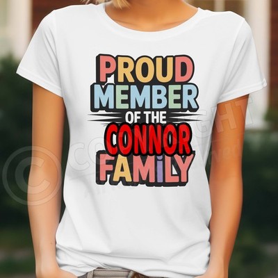 CONNOR Familienname T-Shirt Damen Geburtstag Party Wiedersehen Geschenk Spaß Weihnachten