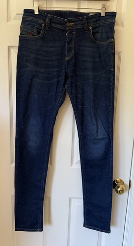 Jeans Diesel Troxer Uomo Elasticizzato W33 L32 Blu Denim Slim Skinny Bottoni Fly - Foto 3 di 12