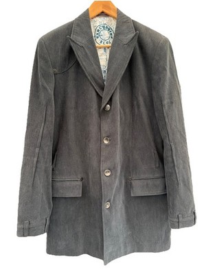 HANS UBBINK BLUE Men s Grey Trench Coat  Jacket Outwear Size 48