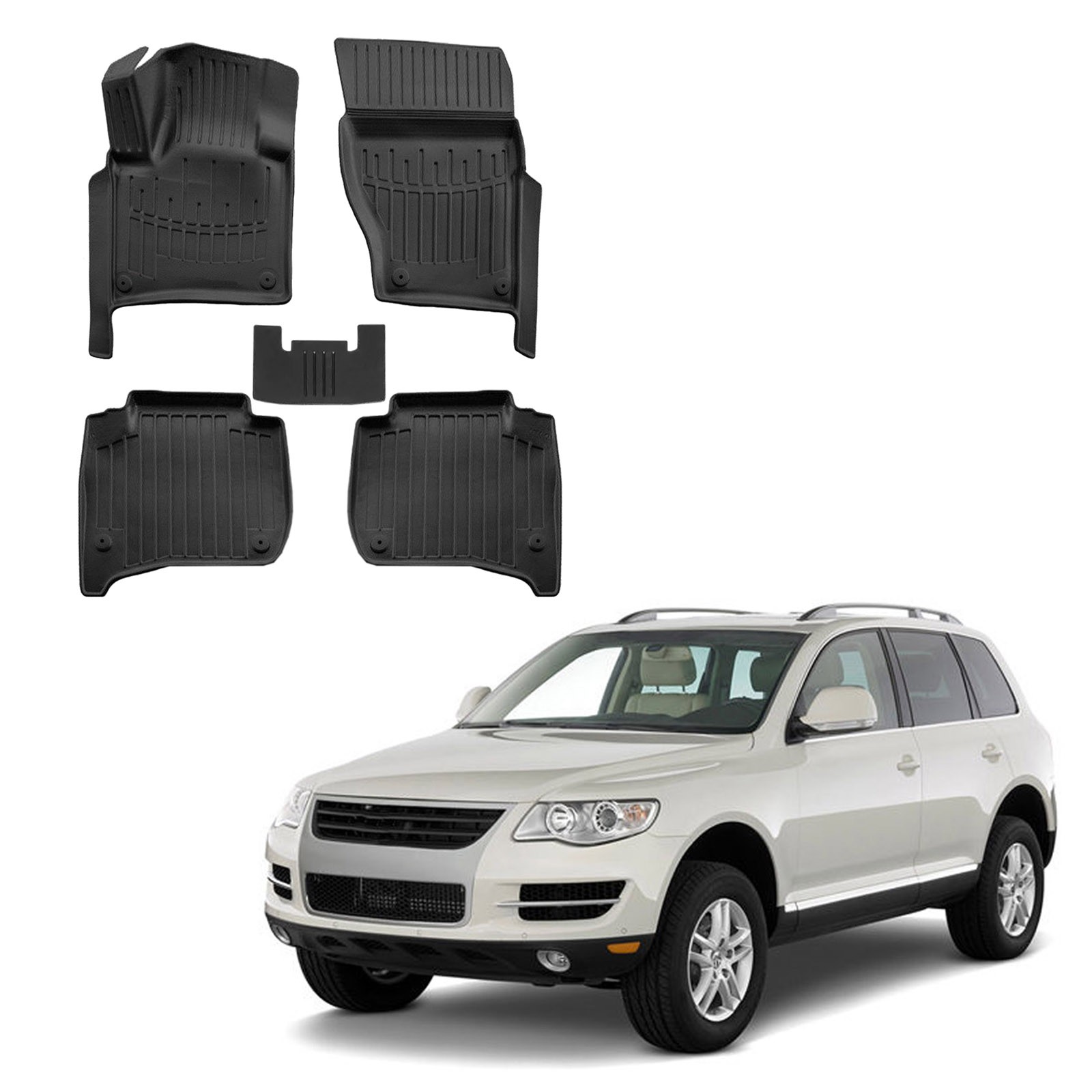 Tapis de sol de coffre et habitacle 3D étanche pour Touareg 2010-2018