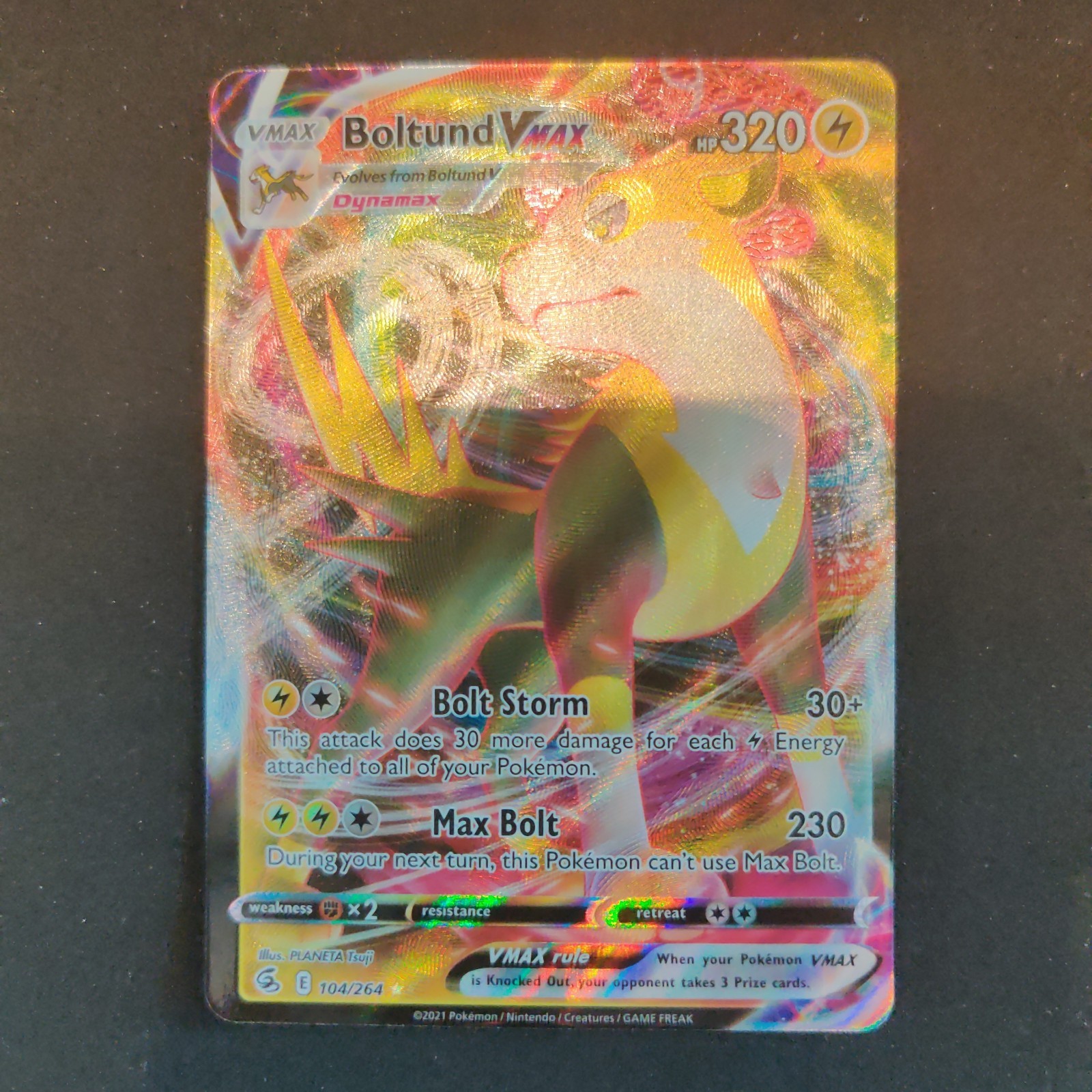 Pokemon Boltund VMax 104/264 Fusion Strike Ultra Rare Full Art Holo - C806