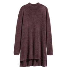 H&M Plum Melange Knit Tunic Dress Women's Size S