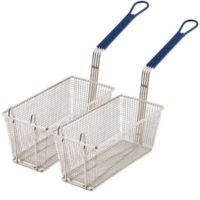 2 kommerzielle Friteuse Frittierkorb Chip Fisch Fritteuse Fett zum Mitnehmen 340 x 165 x 150 mm