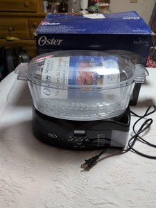 Oster Food Steamer Model 5715 2 Tier 7 Quart LCD Timer New Open Box Tested Works