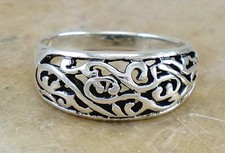 .925 STERLING SILVER FILIGREE SCROLLWORK BAND size 7 style r2063