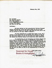 RAY BOLGER - LETTER - SIGNED - WHERE'S CHARLEY - N.Y. INCOME TAX - WIZARD OF OZ