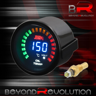 Universal JDM 2'' 52MM Digital Blue LED Oil Temperature Monitor Gauge
