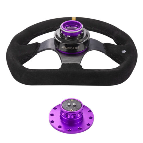 KYOSTAR Steering Wheel Quick Release Hub Adapter Snap Off Kit Purple  Universal
