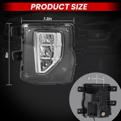Black LED Fog Lights Bumper Driving Lamps For 2016-2018 Chevy Silverado 1500 - Picture 4 of 7