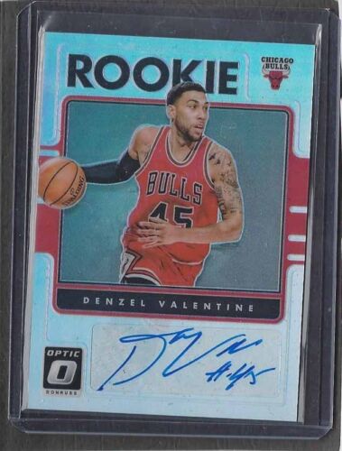 DENZEL VALENTINE 2016-17 DONRUSS OPTIC SILVER HOLO BULLS ROOKIE AUTO RC #46 - Picture 1 of 1