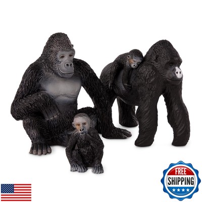Terra by Battat   4 Pcs Gorilla Toys Family Set   Realistic Gorilla Figurines