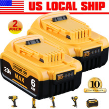 2Pack For DeWalt 20V 20 Volt Max XR 6.0AH Lithium Ion Battery DCB206-2 DCB205-2