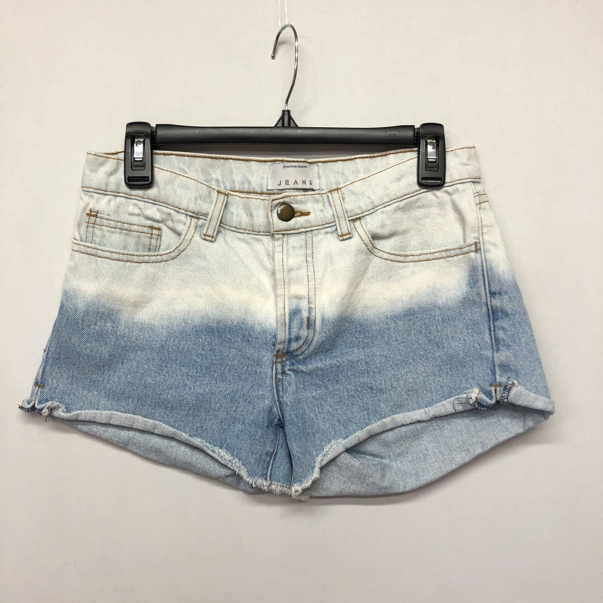 American Apparel Women Denim Jean Shorts Size 25 Ombre Dip Dye