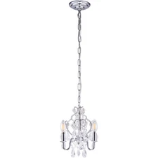 CRYSTAL CHANDELIER SHABBY AND CHIC CHROME PENDANT KITCHEN ISLAND HALLWAY LIGHT