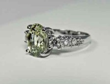 Lab-Created Light Green Transparent Sapphire With White CZ 4.58TCW Wedding Ring