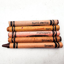 Vintage Crayola Crayons Binney  Smith Brown Lot Mahogany Burnt Sienna Tan