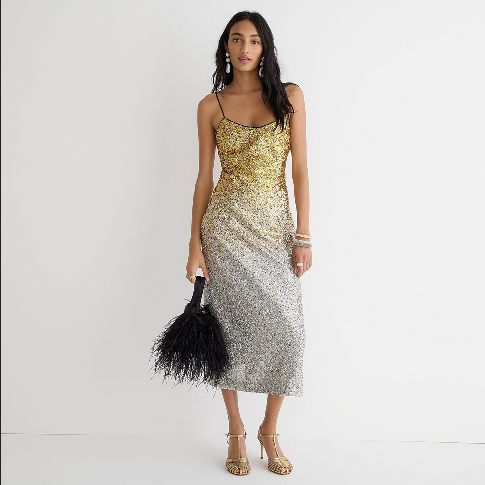 NEW J. CREW COLLECTION GWYNETH OMBRE SEQUIN SLIP DRESS SZ 8 NEW J. CREW COLLECTION GWYNETH OMBRE SEQUIN SLIP DRESS SZ 8