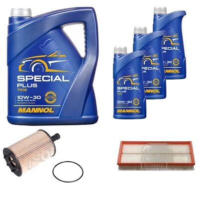 FEBI BILSTEIN Inspektionspaket 8L MANNOL Special Plus 10W-30 für VW Golf IV 1J1
