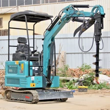 NEW 4,000 lbs 1 Ton Mini Hydraulic Excavator KUBOTA Diesel + 8IN AUGER FREE SHIP