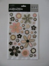 Creative Imaginations FLOWERS Art Warehouse Epoxy Stickers NIP