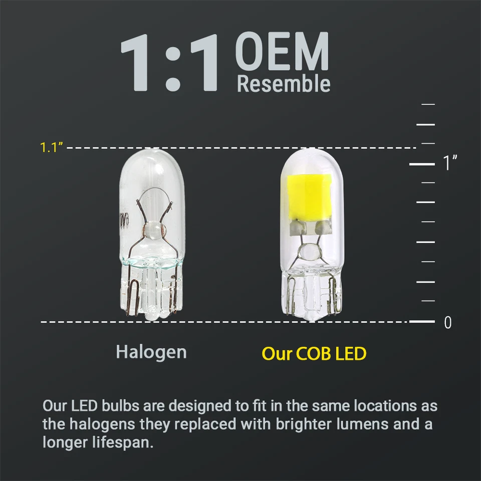 Syneticusa T10 194 168 LED Bombillas Blancas Interior/Luz de Matrícula Brillante Foto 2 de 4