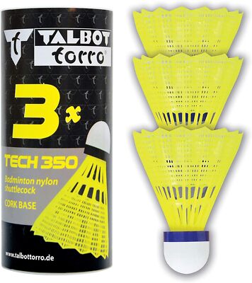 TALBOT torro Badmintonball Tech 350 medium gelb/blau 3 Stück