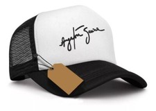 AYRTON SENNA - F1 - Black White TRUCKER HAT - Curved Visor Printed Vinyl - NEW