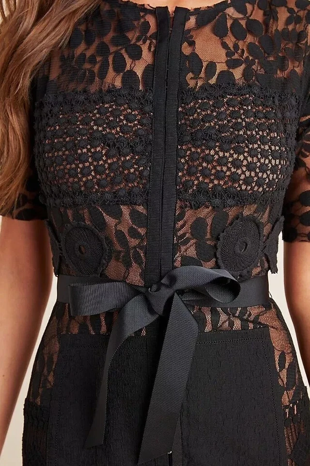 Anthropologie New  Byron Lars Carissima Sheath Dress Black Size 14P NWT - Image 4 of 4