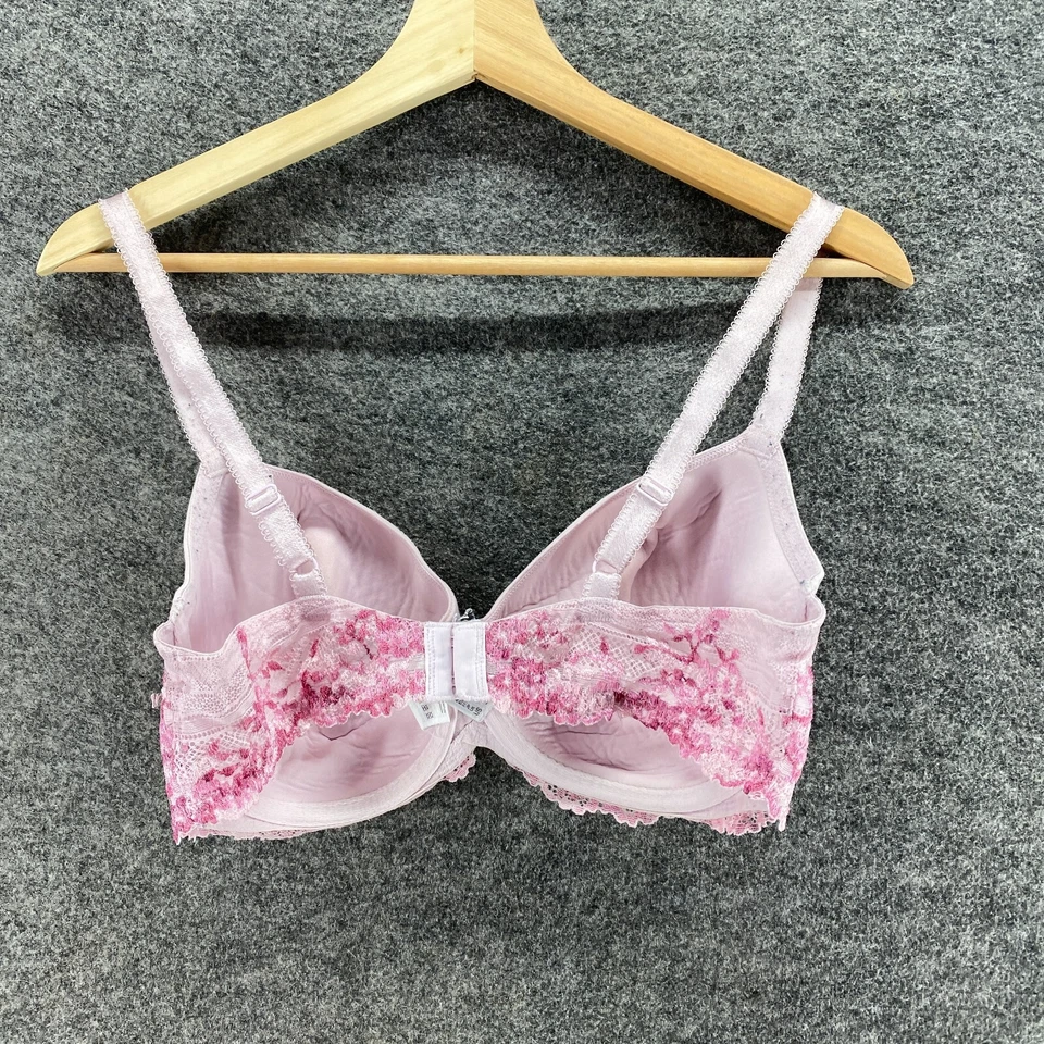 Sujetador Bralette Wacoal Mujer 38D Rosa Floral Encaje Con Aros Opaco Push Up Informal Foto 2 de 4