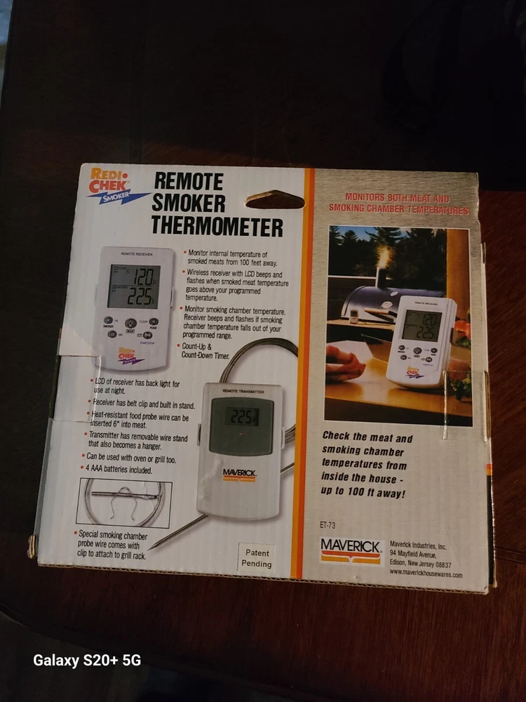 Meat Thermometer S1217 Maverick ET-73 Remote Smoker Thermometer