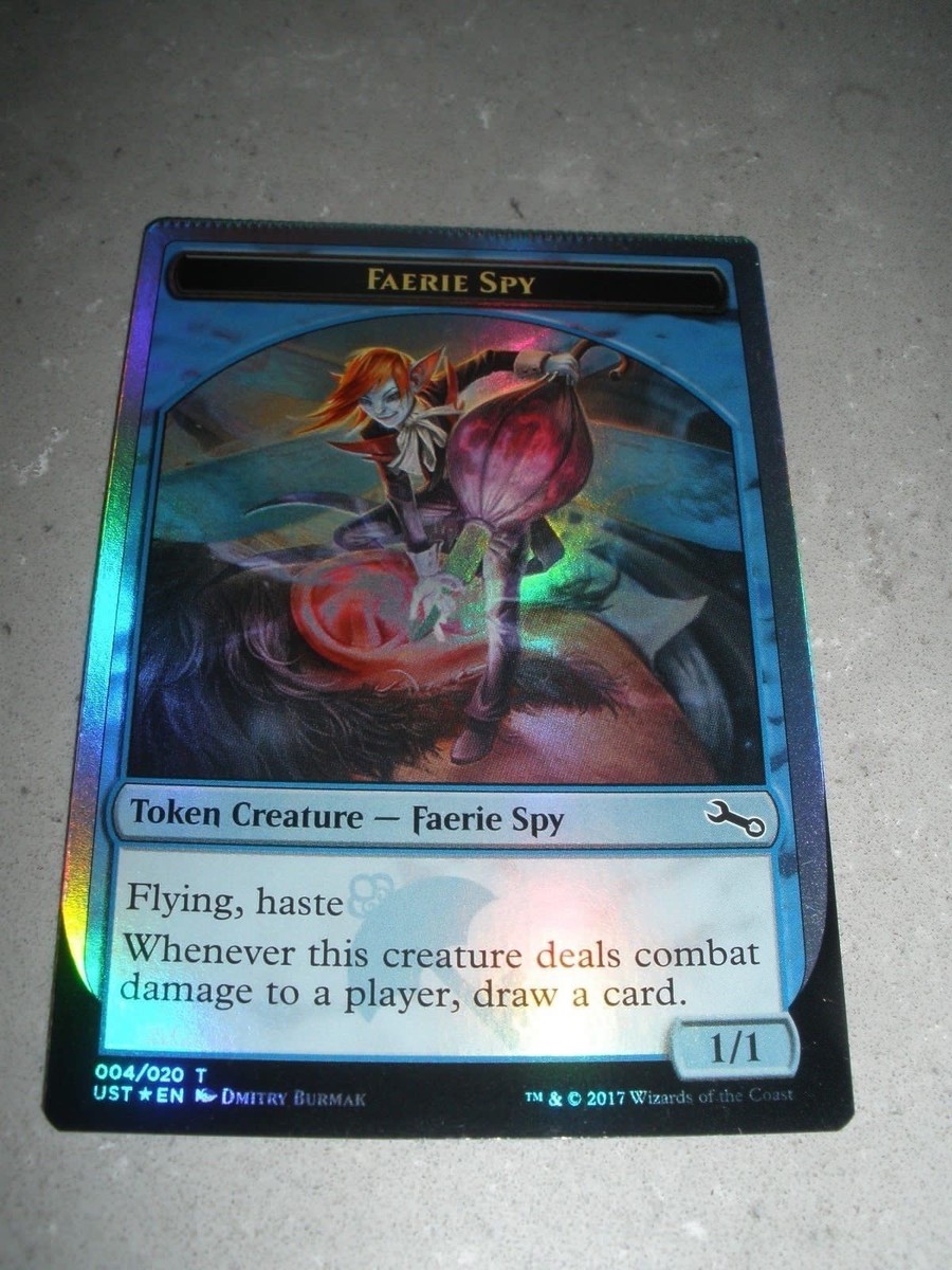 crimped mtg cards MTG Magic Misprint Crimped Foil Faerie Spy Token x1 Unstable NM