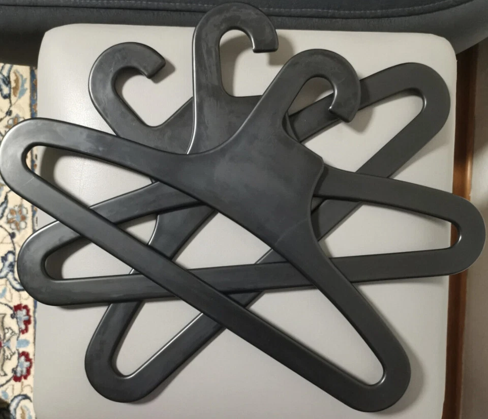 Kleiderbügel Design Kunststoff 3 x Bügel Retro in Schwarz Vintage ohne OVP - Bild 3 von 4