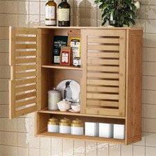 Wisfor Bathroom Wall Cabinet Cupboard Kitchen Toilet Storage Unit w/ Double Door