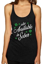 Also Available In Sober Script Tri-Blend Racerback Tank Top