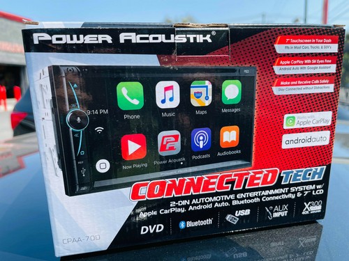Power Acoustik 2 Din CPAA-70D CD DVD Player Android Auto CarPlay Bluetooth USB - Picture 3 of 12