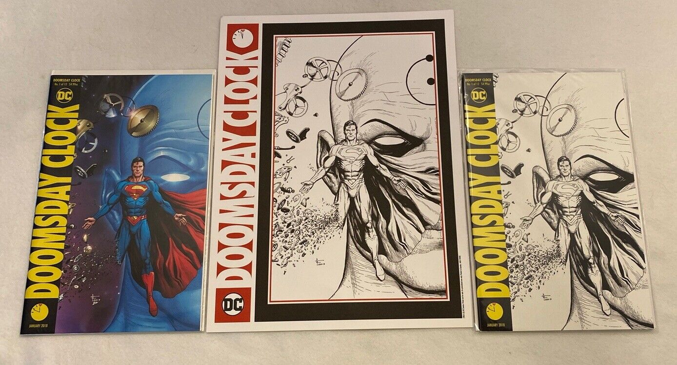 Doomsday Clock #1, Variant #1 and NYCC 2017 Promo Poster Lot Of 3 Items
