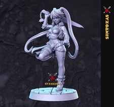 Female Squall Pinup Fantasy Miniature DnD Miniature Pathfinder Tabletop Game RNE