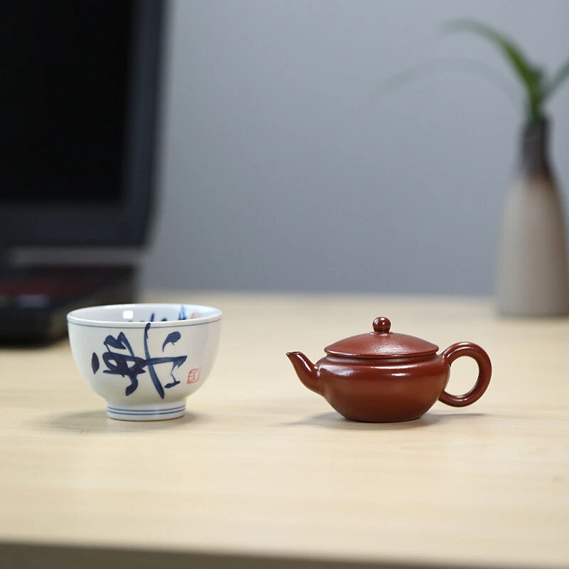 True Yixing Zisha Zhu Clay Tea Pot Porcelain Tea Cup Chinese Kungfu Pot Marked - Image 3 of 4