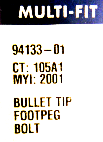 NEW HARLEY-DAVIDSON BULLET TIP FOOTPEG BOLT KIT OEM 94133-01 - Picture 3 of 3