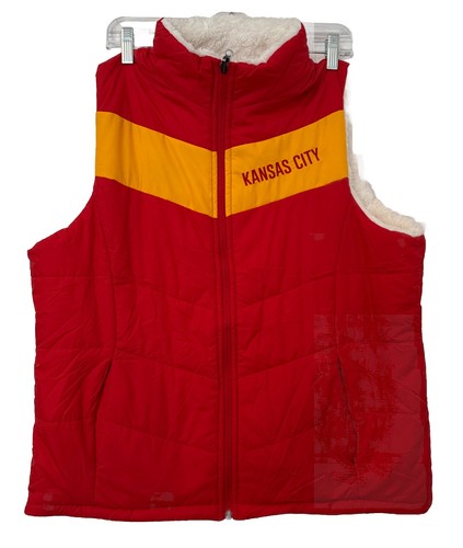 Women’s NFL Kansas City Chiefs Puffer Vest Reversible Sm Red GIII Sports (104)