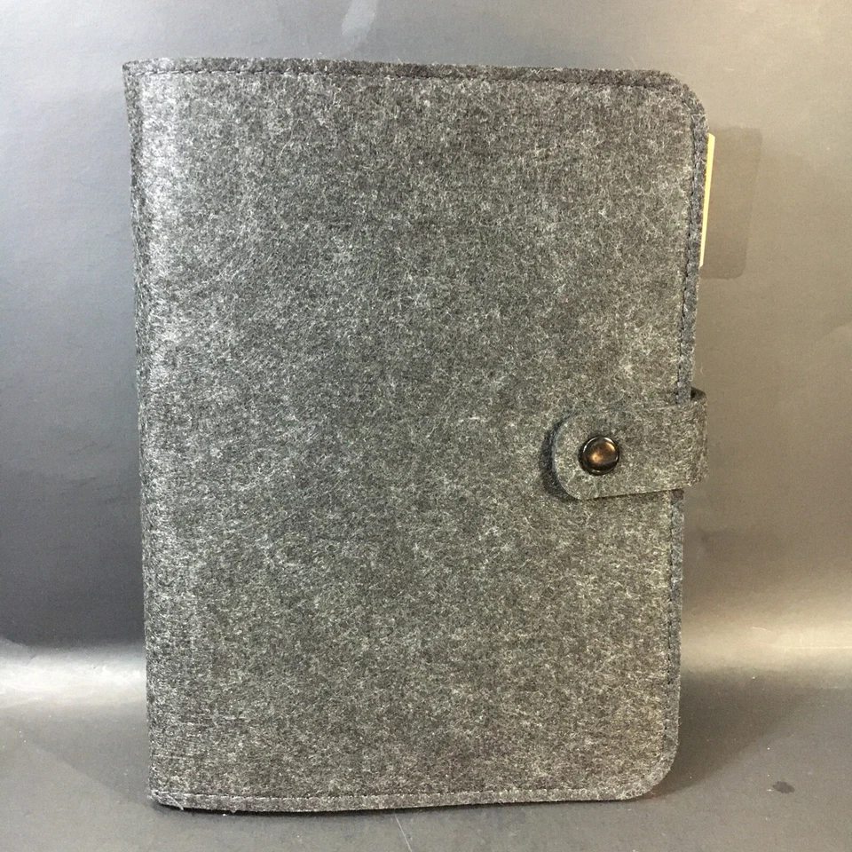 Carpeta de agenda planificador diario gris carbón hoja suelta recargable sin fecha Foto 2 de 4