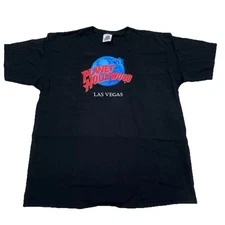 Vintage Planet Hollywood Shirt Men XL Black Red Tee USA 90s Las Vegas Retro 1991