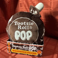 Tootsie Roll Pop Chocolate Weighted 2.2LB. Plush Pillow New